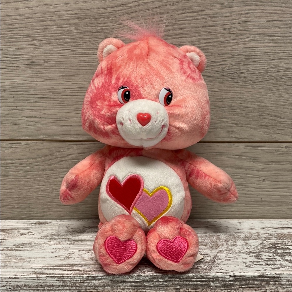 Care Bears Love-a-Lot Bear Tie-Dye Plush Special Edition Pink 8" 2003